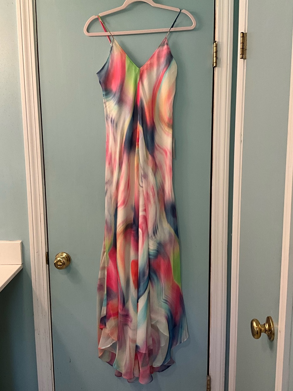 charlie jade Multicolor Swirl Maxi Slip Dress